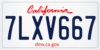 CA license plate 7LXV667