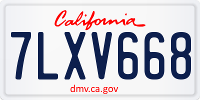 CA license plate 7LXV668
