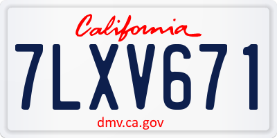 CA license plate 7LXV671