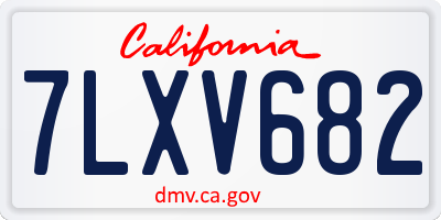 CA license plate 7LXV682