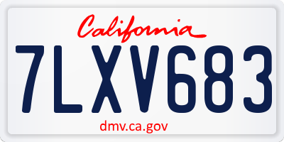 CA license plate 7LXV683
