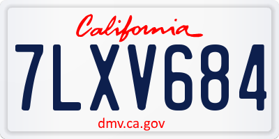 CA license plate 7LXV684
