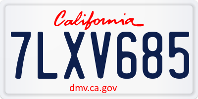 CA license plate 7LXV685