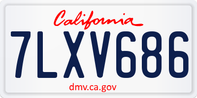 CA license plate 7LXV686