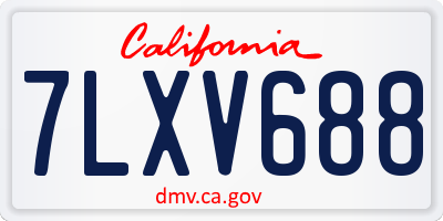 CA license plate 7LXV688