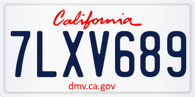 CA license plate 7LXV689