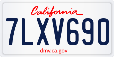 CA license plate 7LXV690