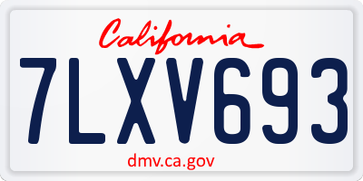 CA license plate 7LXV693