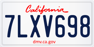 CA license plate 7LXV698