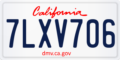 CA license plate 7LXV706