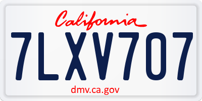 CA license plate 7LXV707