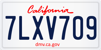 CA license plate 7LXV709