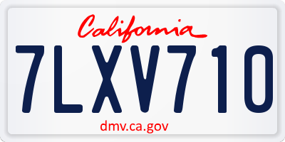 CA license plate 7LXV710