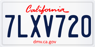 CA license plate 7LXV720