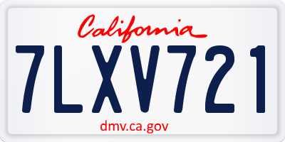 CA license plate 7LXV721