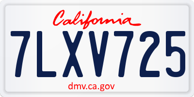 CA license plate 7LXV725