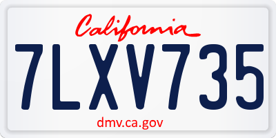 CA license plate 7LXV735