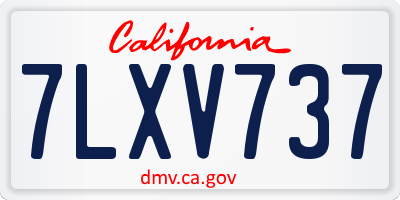 CA license plate 7LXV737