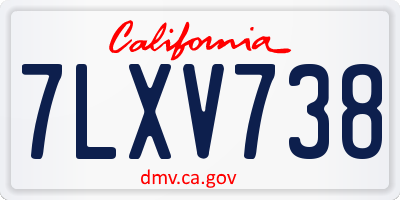 CA license plate 7LXV738