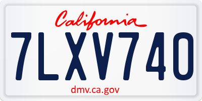 CA license plate 7LXV740