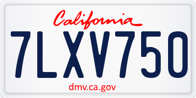 CA license plate 7LXV750