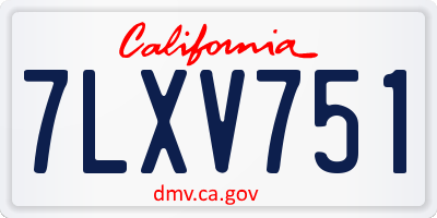 CA license plate 7LXV751