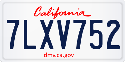 CA license plate 7LXV752