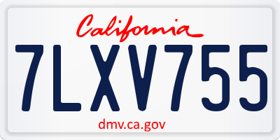 CA license plate 7LXV755