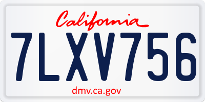 CA license plate 7LXV756