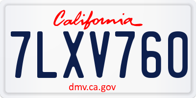 CA license plate 7LXV760