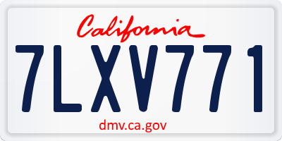 CA license plate 7LXV771