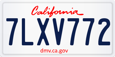CA license plate 7LXV772