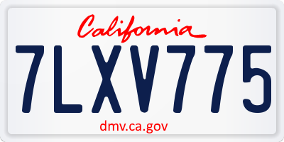 CA license plate 7LXV775