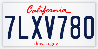CA license plate 7LXV780
