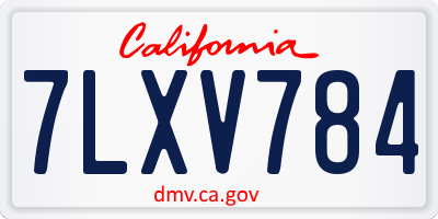 CA license plate 7LXV784