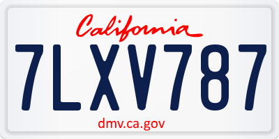 CA license plate 7LXV787