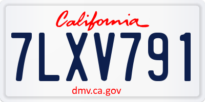 CA license plate 7LXV791