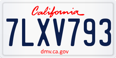 CA license plate 7LXV793