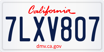 CA license plate 7LXV807
