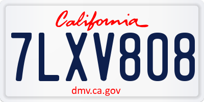 CA license plate 7LXV808