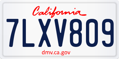 CA license plate 7LXV809