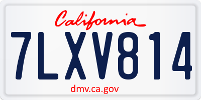 CA license plate 7LXV814