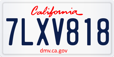 CA license plate 7LXV818