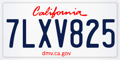 CA license plate 7LXV825