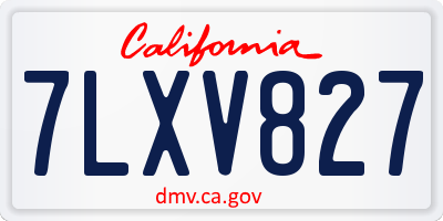 CA license plate 7LXV827