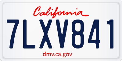 CA license plate 7LXV841