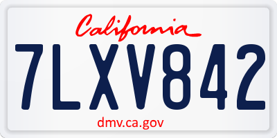 CA license plate 7LXV842