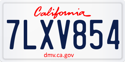 CA license plate 7LXV854