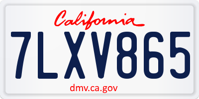 CA license plate 7LXV865