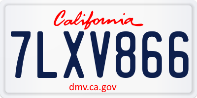 CA license plate 7LXV866